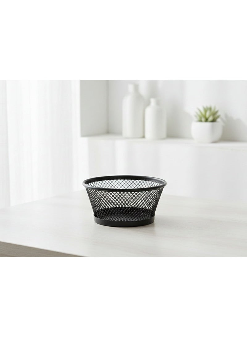 "Black Metal Mesh Multi-Purpose Office Clip Organizer – Paper Clip Holder and Desk Tool Organizer for Home, Office, and School" - Image 1